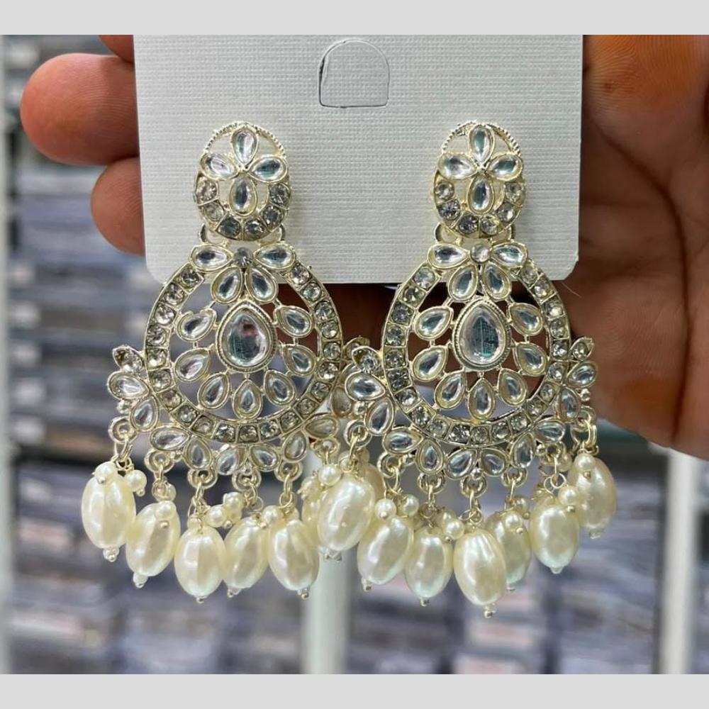 Manisha Jewellery Kundan Stone Pearl And Beads Dangler Earrings