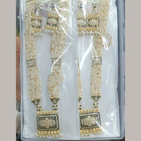 Manisha Jewellery Designer Kundan Stone And Pearl Meenakari Long Necklace Set
