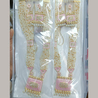 Manisha Jewellery Designer Kundan Stone And Pearl Meenakari Long Necklace Set