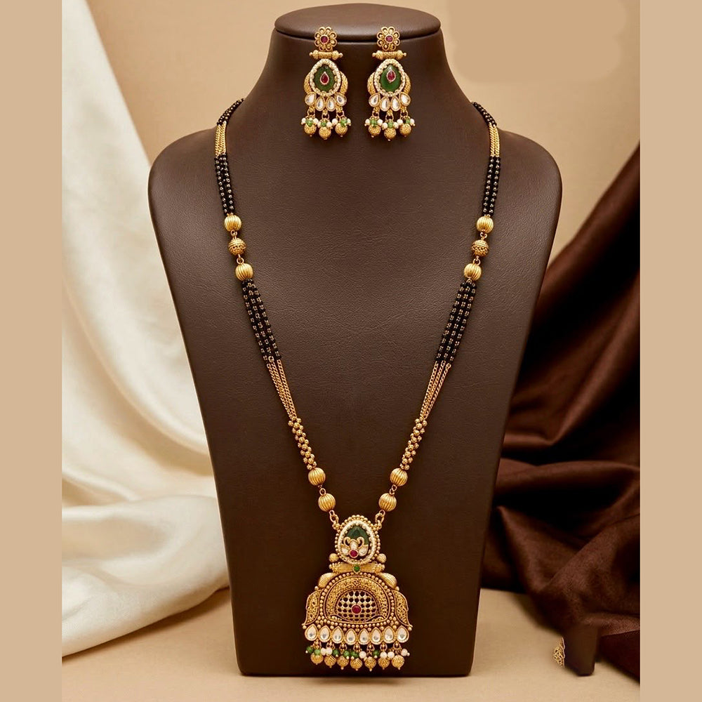 Manisha Jewellery Elegant Pota Stone And Beads Mangalsutra