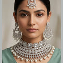 Manisha Jewellery Stylish Crystal Stone And Beads Designer Choker Necklace Set