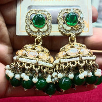 Manisha Jewellery Statement Pota Stone And Beads Jhumki Earrings