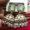 Manisha Jewellery Statement Pota Stone And Beads Jhumki Earrings