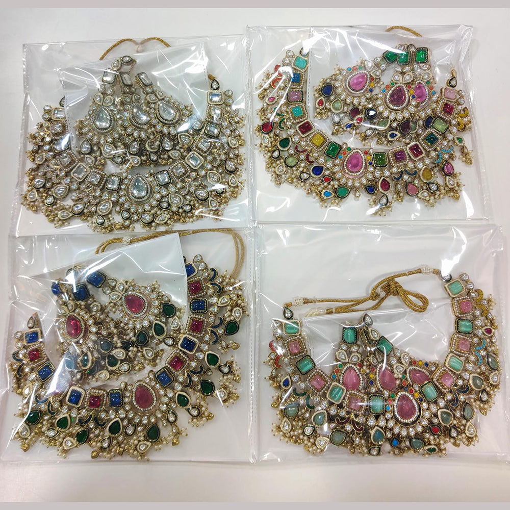 Manisha Jewellery Classic Pota Stone And Beads Choker Necklace Set