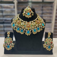 Manisha Jewellery Classic Pota Stone And Beads Choker Necklace Set