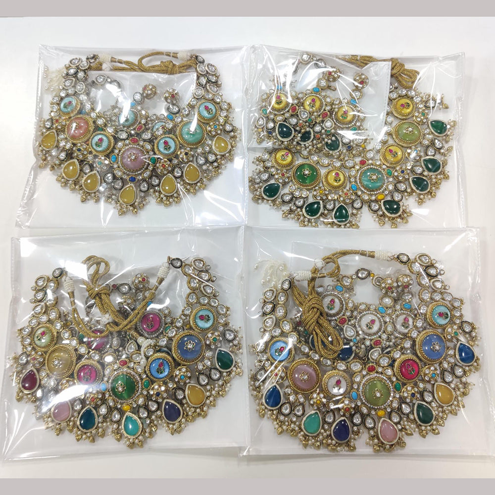 Manisha Jewellery Classic Pota Stone And Beads Choker Necklace Set