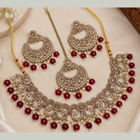 Manisha Jewellery Elegant Crystal Stone And Beads Necklace Set