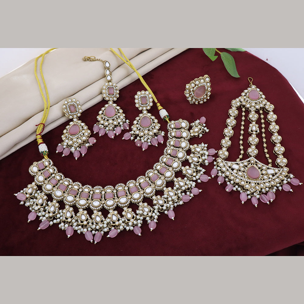 Manisha Jewellery Graceful Kundan Stone And Beads Necklace Set