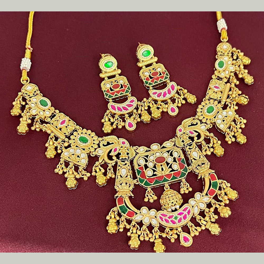 Manisha Jewellery Premium Pota Stone And Beads Necklace Set