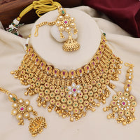 Manisha Jewellery Premium Pota Stone And Beads Choker Necklace Set