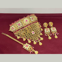 Manisha Jewellery Premium Pota Stone And Beads Choker Necklace Set