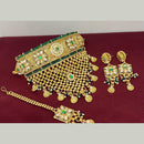 Manisha Jewellery Premium Pota Stone And Beads Choker Necklace Set