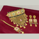 Manisha Jewellery Premium Pota Stone And Beads Choker Necklace Set