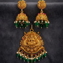 Manisha Jewellery Festive Pota Stone And Beads Temple Pendant Jewellery Set