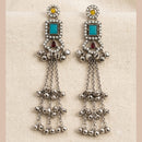 Manisha Jewellery Oxidised Pota Stone And Ghungroo Designer Dangler Earrings