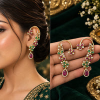 Manisha Jewellery Oxidised Pota Stone And Ghungroo Designer Dangler Earrings