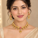 Manisha Jewellery Classic Pota Stone And Pearl Choker Necklace Set