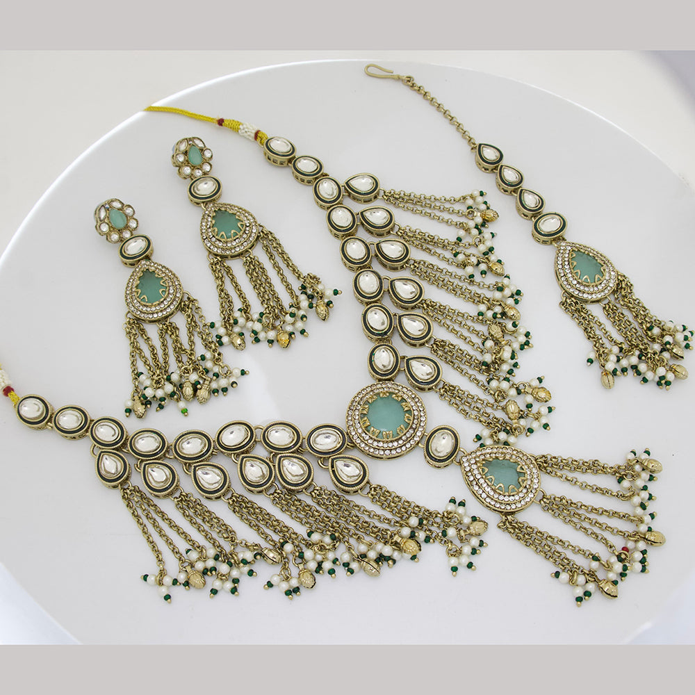 Manisha Jewellery Classic Pota Stone And Pearl Necklace Set