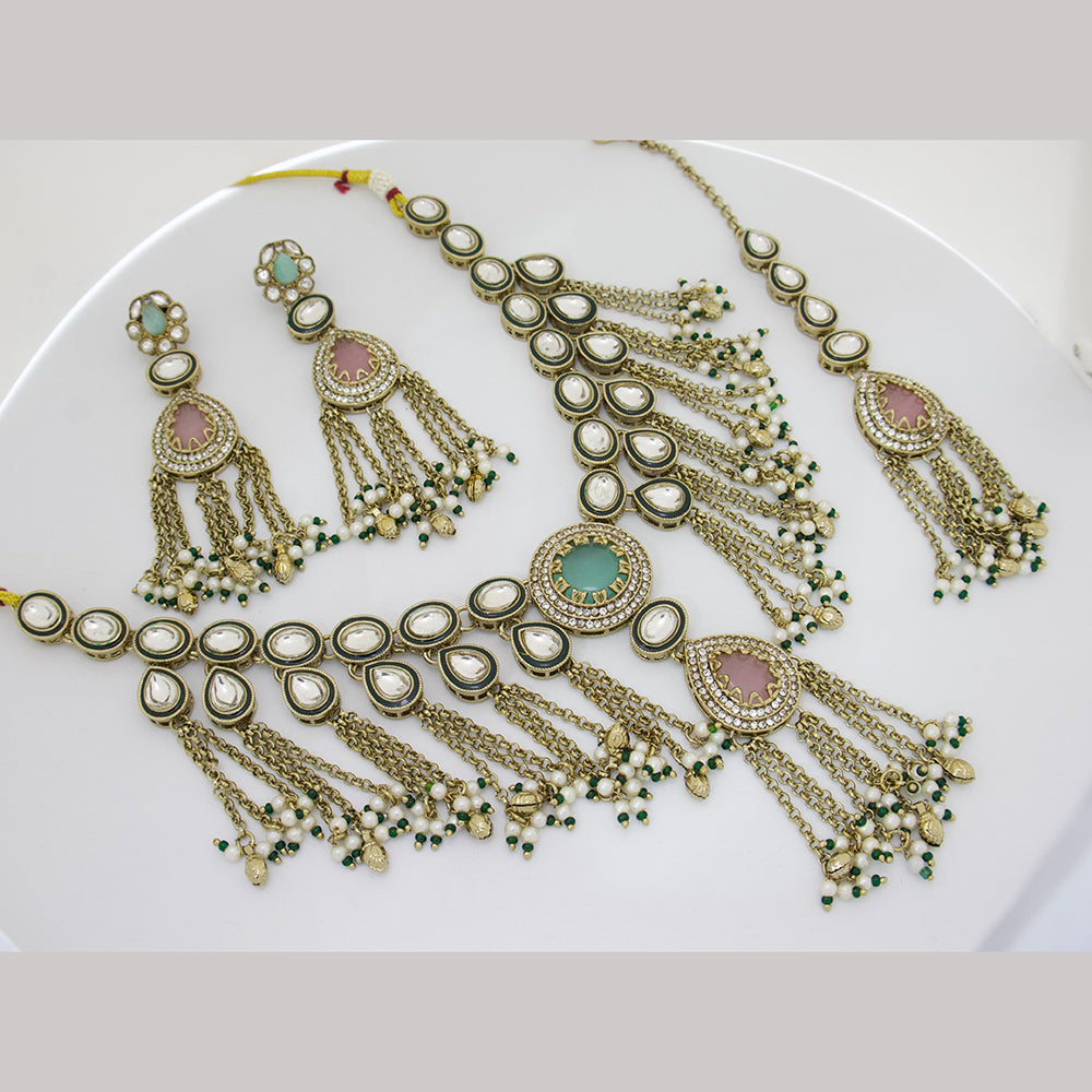 Manisha Jewellery Classic Pota Stone And Pearl Necklace Set