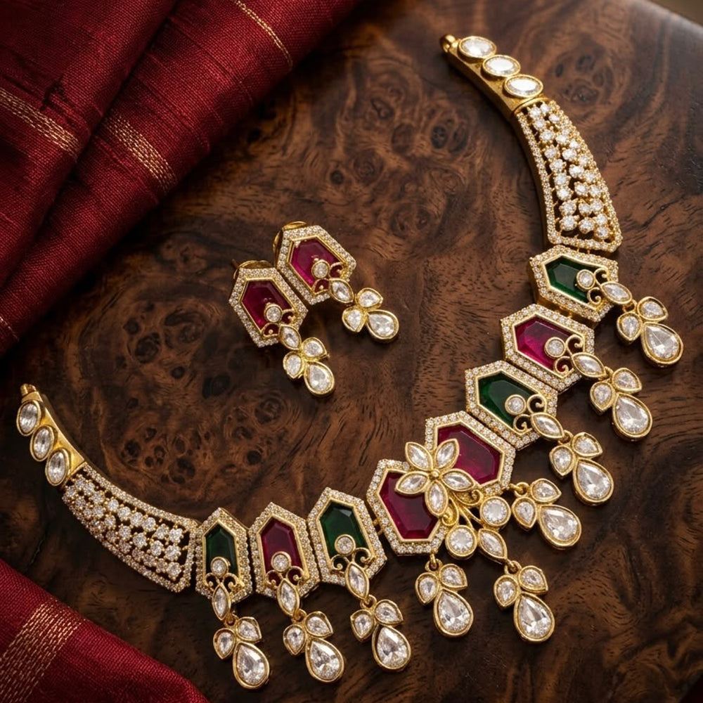 Manisha Jewellery Elegant American Daimond Necklace Set