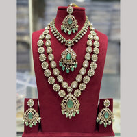 Manisha Jewellery Pota Stone Beads Double Layer Designer Necklace Set