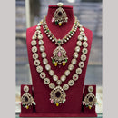 Manisha Jewellery Pota Stone Beads Double Layer Designer Necklace Set