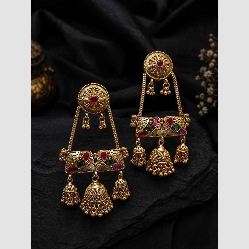 Manisha Jewellery Indian Ethnic Pota Stone And Pearl Dangler Earrings 