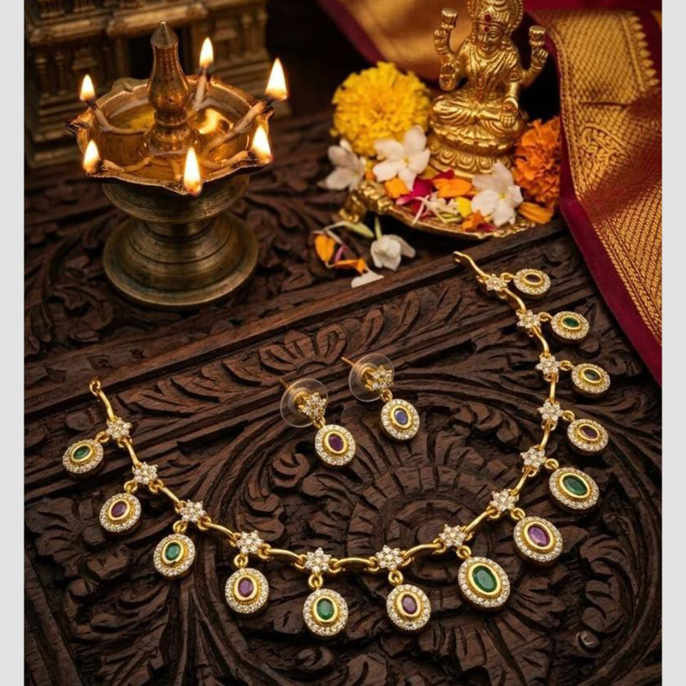 Manisha Jewellery Designer Austrian Stone Necklace Set