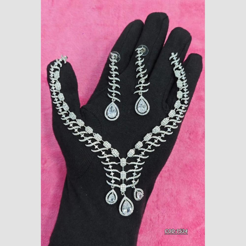 Manisha Jewellery Designer American Diamond Necklace Set for Women