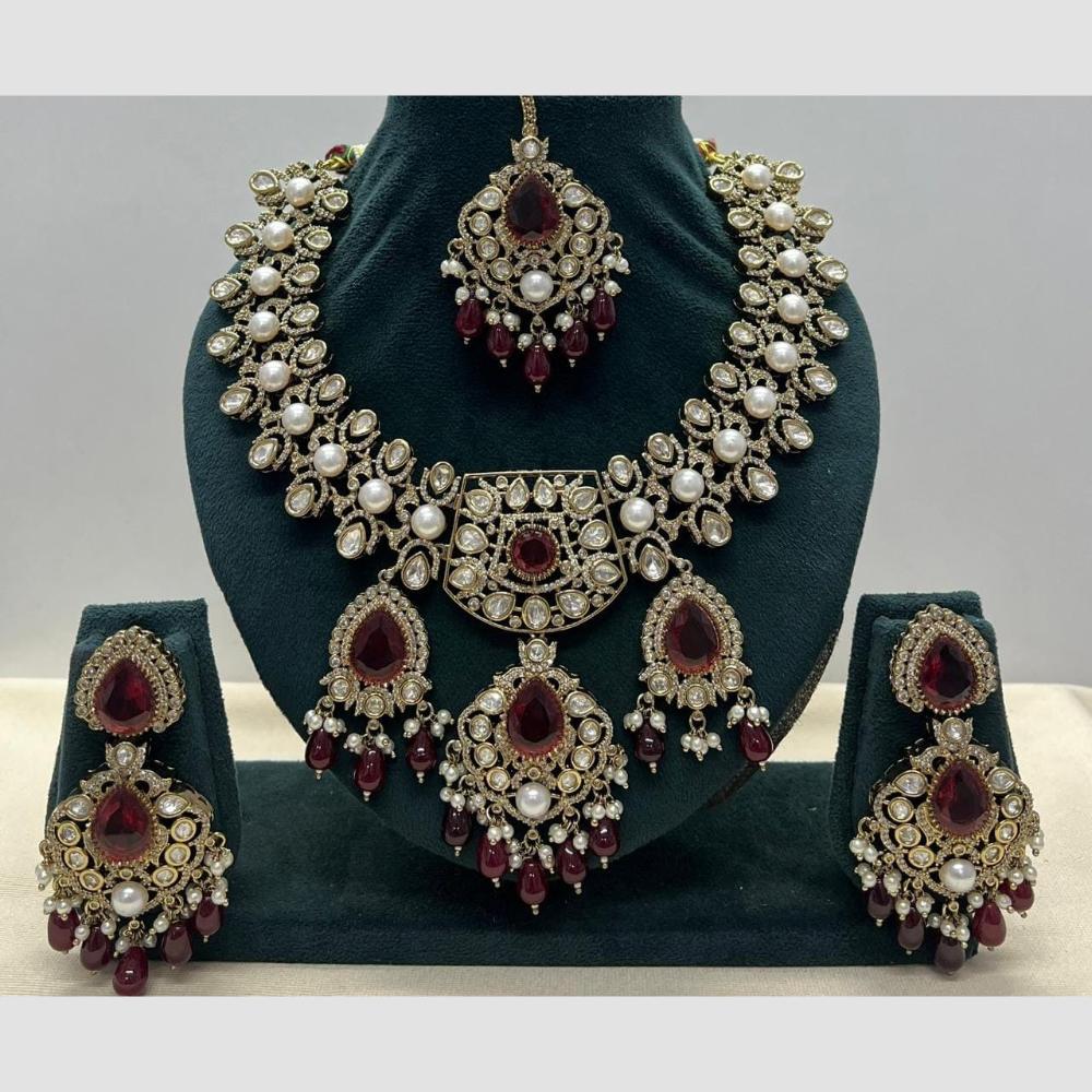 Manisha Jewellery Polki Kundan Stone And Beads Necklace Set