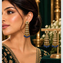 Manisha Jewellery Traditional Austrain Stone And Pearls Jhumki Earrings