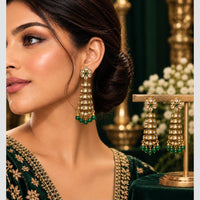 Manisha Jewellery Traditional Austrain Stone And Pearls Jhumki Earrings