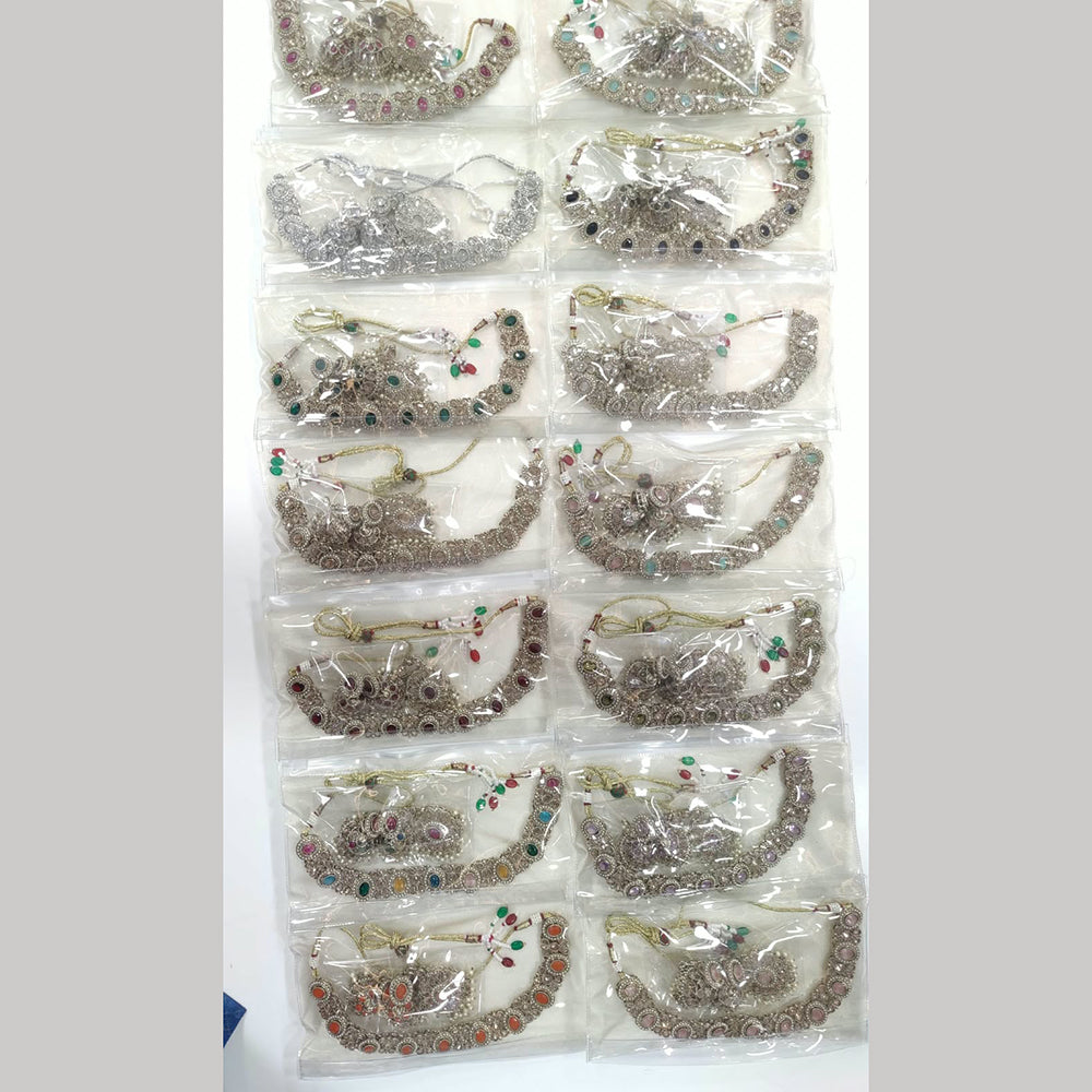 Manisha Jewellery Royal Crystal Stone And Pearl Necklace Set 