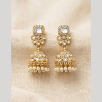 Manisha Jewellery Designer Kundan Stone And Pearl Jhumki Earrings