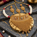 Manisha Jewellery Elegant Pota Stone And Pearl Choker Necklace Set for Women