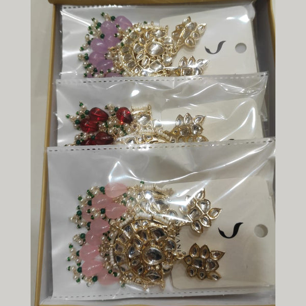 Dhwani Gold Plated Dangler Kundan Earrings (Assorted Color)