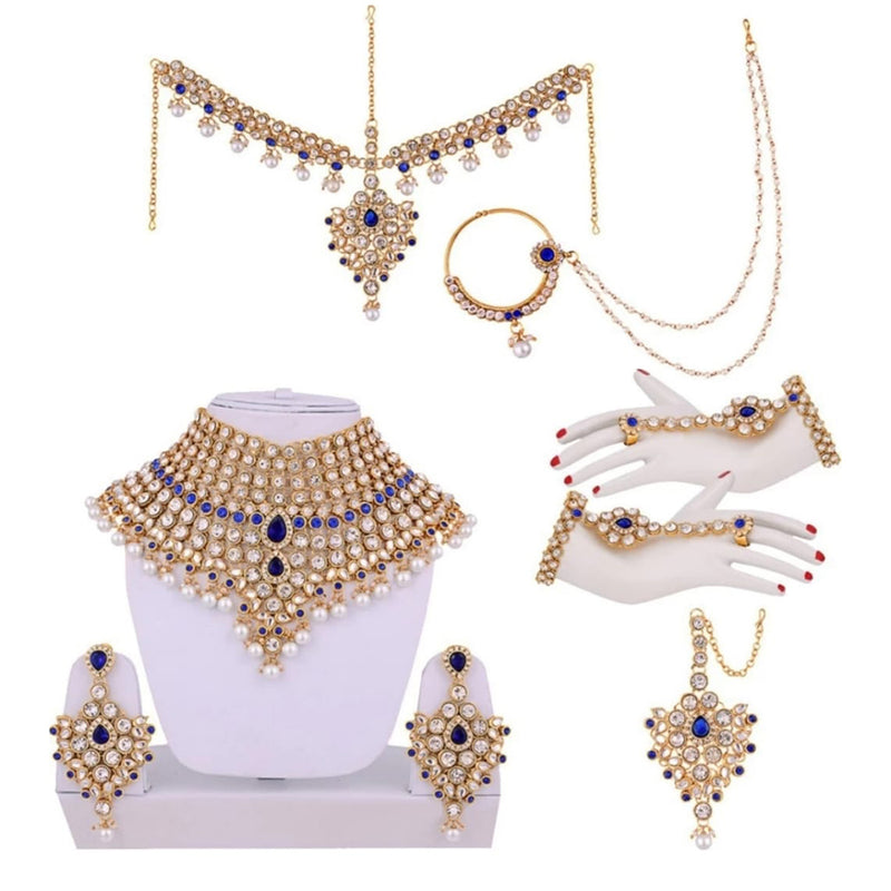 Lucentarts Jewellery Gold Plated Austrian Stone Bridal Set