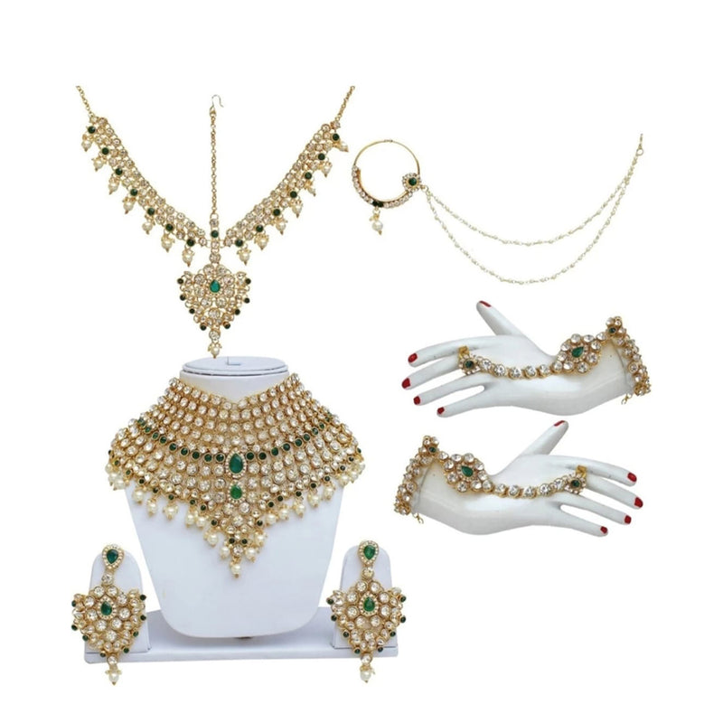 Lucentarts Jewellery Gold Plated Austrian Stone Bridal Set