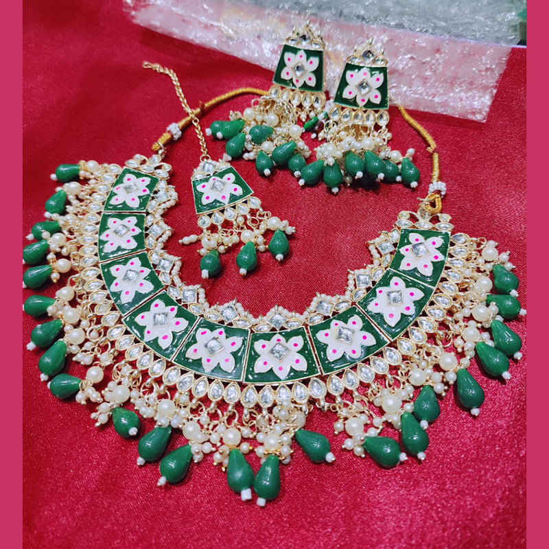 Lucentarts Jewellery Gold Plated Meenakari Necklace Set