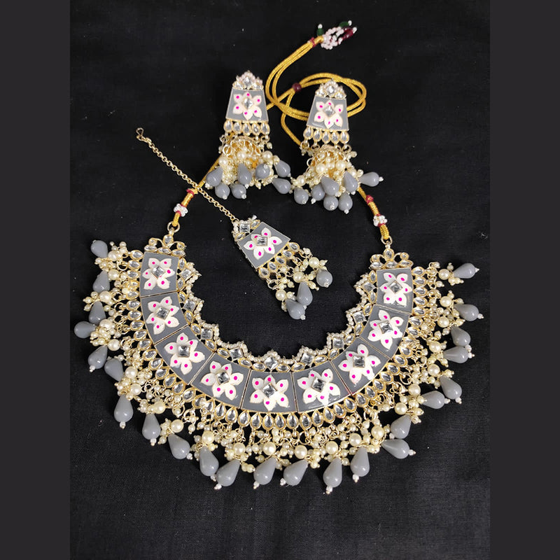 Lucentarts Jewellery Gold Plated Meenakari Necklace Set