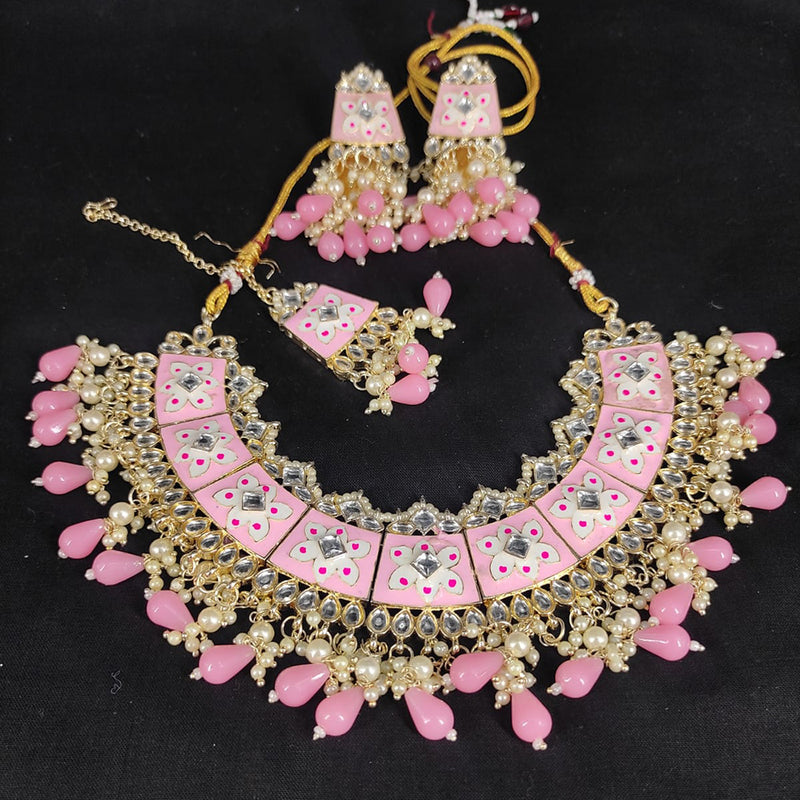 Lucentarts Jewellery Gold Plated Meenakari Necklace Set