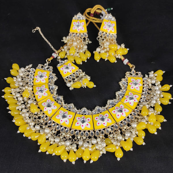 Lucentarts Jewellery Gold Plated Meenakari Necklace Set