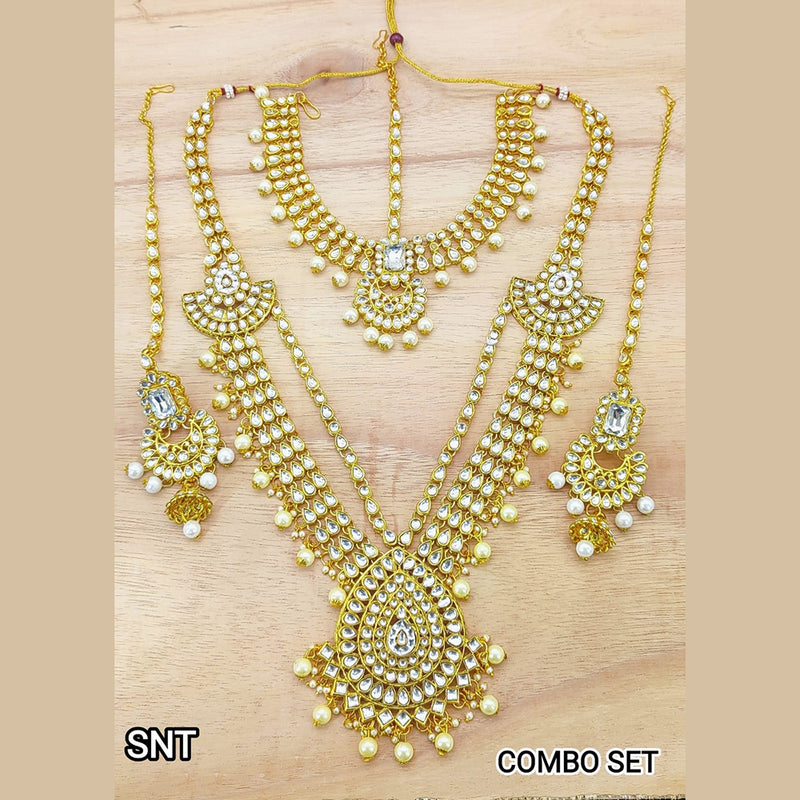 Lucentarts Jewellery Gold Plated Kundan Stone Necklace Set