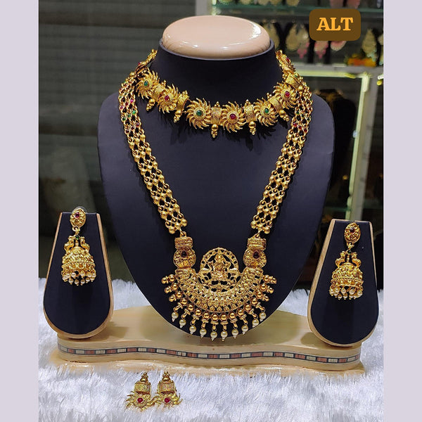 Lucentarts Jewellery Gold Plated Double Necklace Set