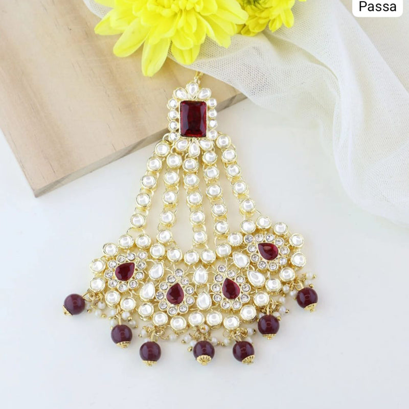 Lucentarts Jewellery Gold Plated Kundan Stone Pasa