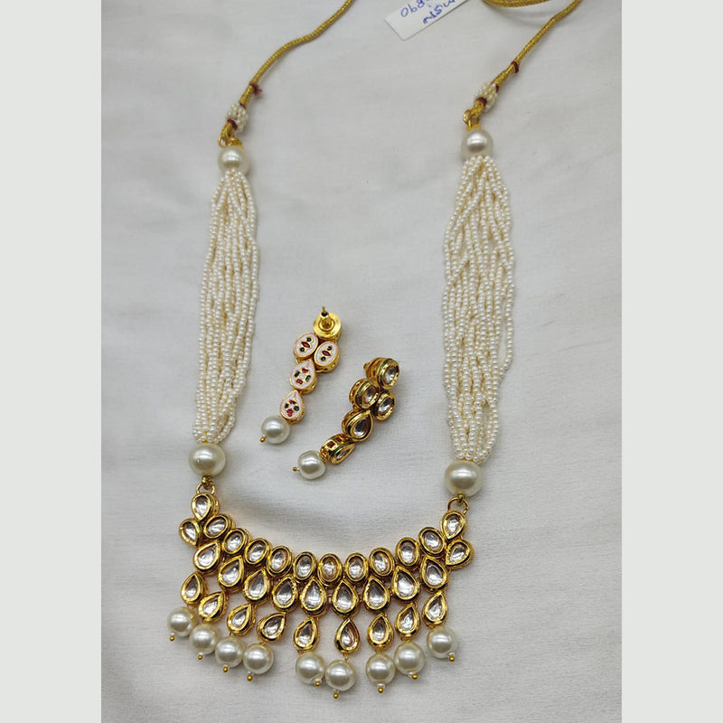 Lucentarts Jewellery Gold Plated Pearl Necklace Set