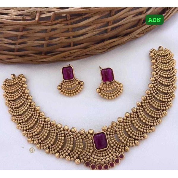 Lucentarts Jewellery Gold Plated Necklace Set