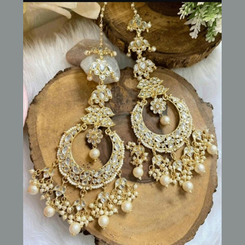 Enas Gold plated Jhumka Earrings - Pearl – SOKORA JEWELS