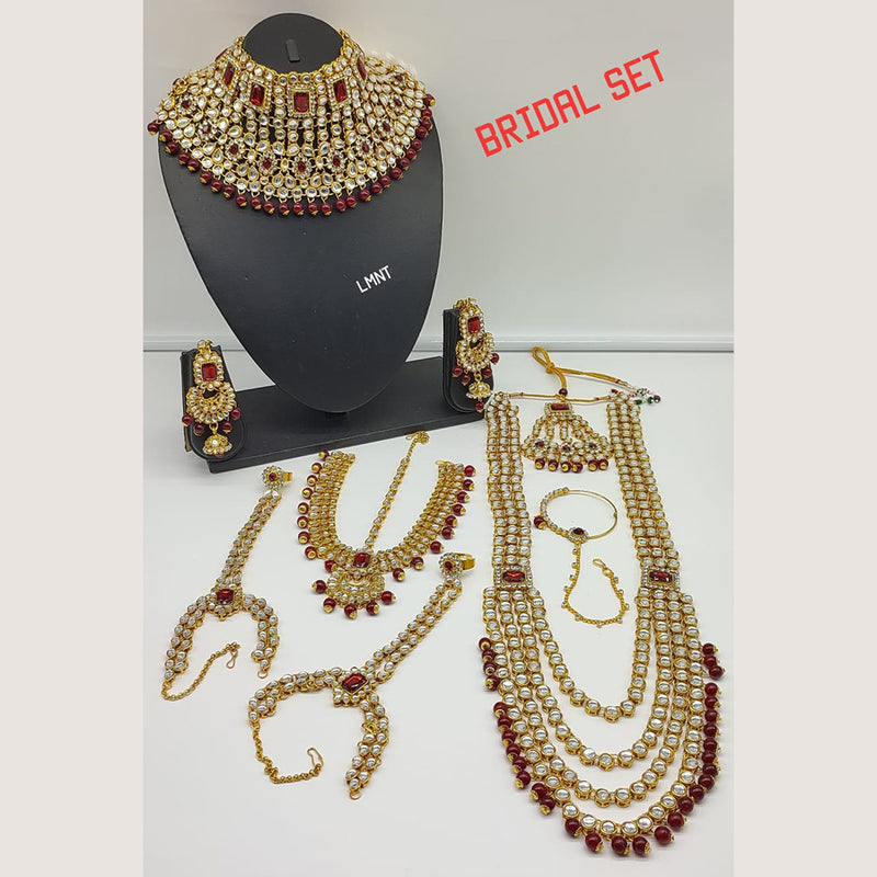 Lucentarts Jewellery Gold Plated Bridal Set