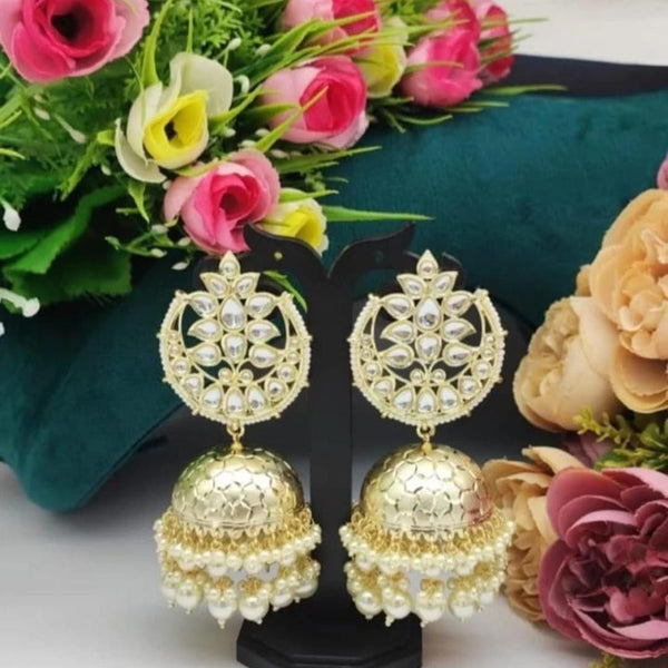 Lucentarts Jewellery Gold Plated Jhumki Earrings